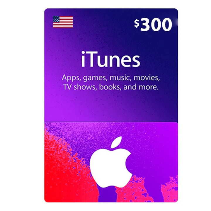 Apple iTunes Gift Card $300 - U.S. Account Apple iTunes Gift Card $300 - U.S. Account